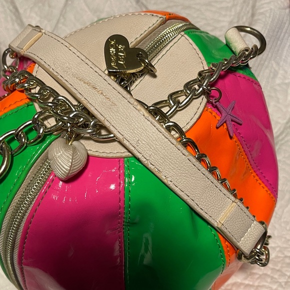 Betsey Johnson Pink, Green, and Orange Crossbody Bag - Picture 4 of 9